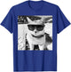 Cat at The Ski Slopes and Snowboarder T-Shirt - T-Shirt | Royal