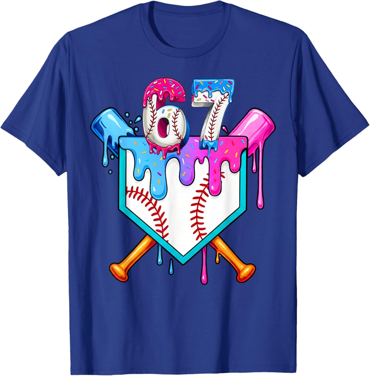Six Seven Baseball Respect The Drip Boys Baseball T-Shirt - T-Shirt | Royal