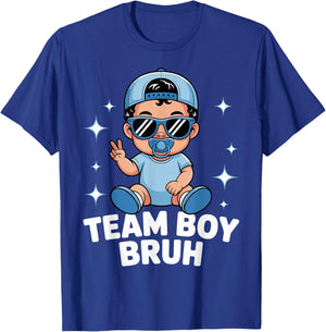 Team Boy Bruh Baby Announcement Gender Reveal Family Party T-Shirt - T-Shirt | Royal