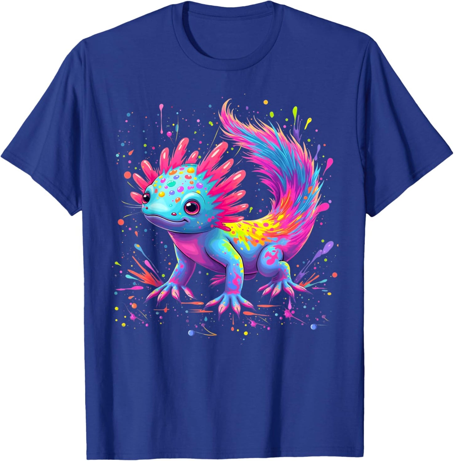 Beautiful Colorful Art Cute Kawaii Axolotl Lovers Animals T-Shirt - T-Shirt | Royal