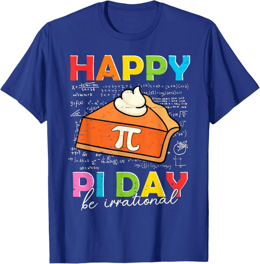 Happy Pi Day Pie Funny Math Teacher Kids Boys 3.14 Pi Symbol T-Shirt - T-Shirt | Royal