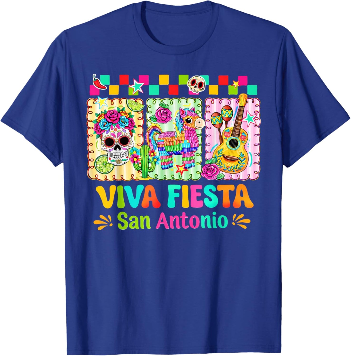 Preppy Viva Fiesta San Antonio Mexican Women Girl Kid T-Shirt - T-Shirt | Royal