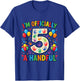 Officially A Handful 5th Birthday 5 Years Old T-Shirt - T-Shirt | Royal