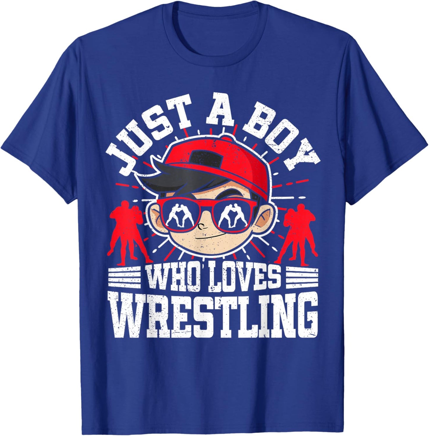 Just A Boy Who Loves Wrestling, Boys & Kids, Wrestler T-Shirt - T-Shirt | Royal