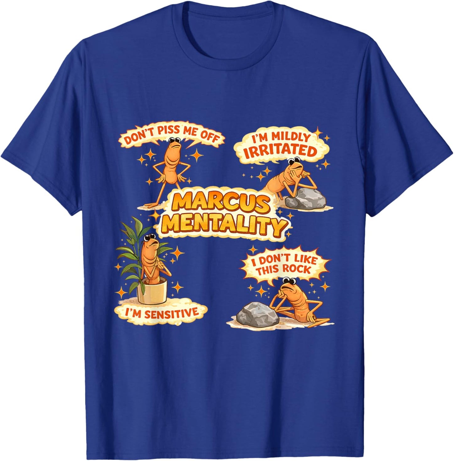 Marcus The Worm Funny I'm Mildly Irritated Meme T-Shirt - T-Shirt | Royal