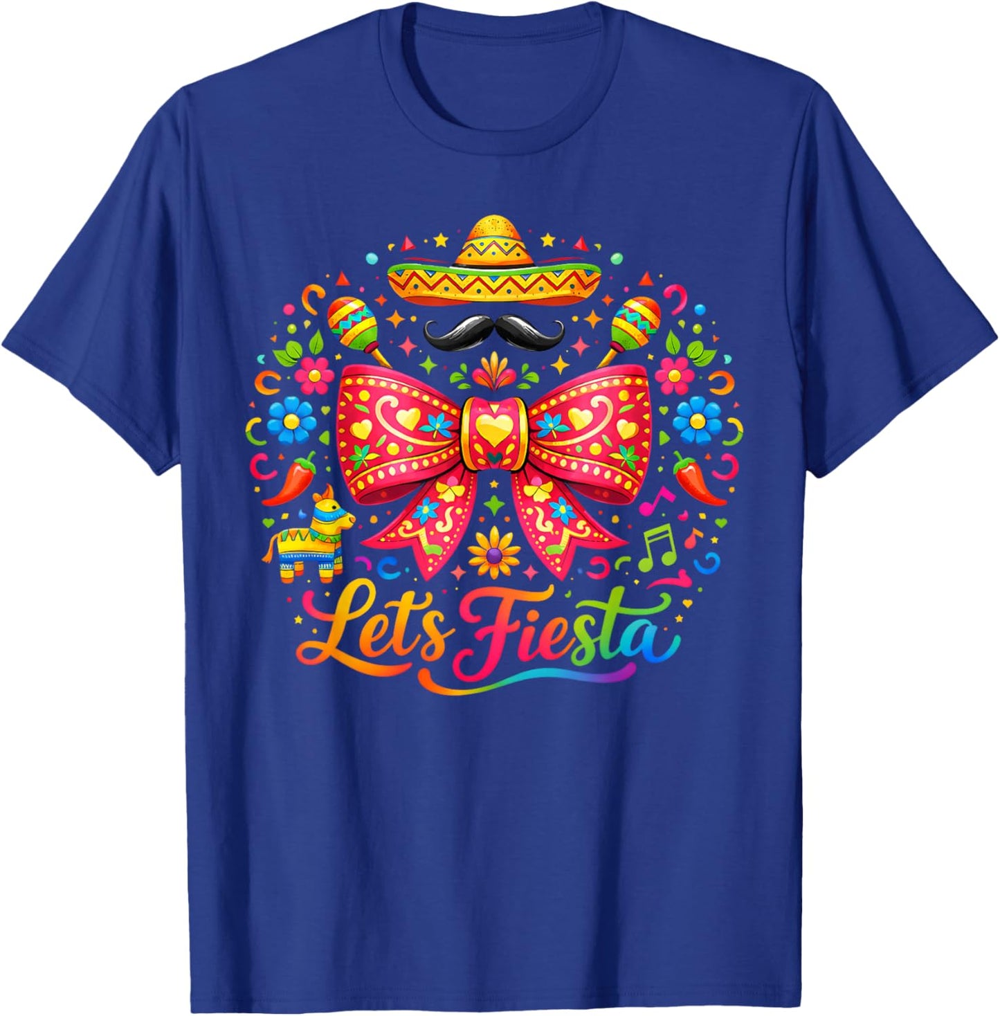 Lets Fiesta Cinco De Mayo Preppy Mexican Fiesta Girls Kids T-Shirt - T-Shirt | Royal