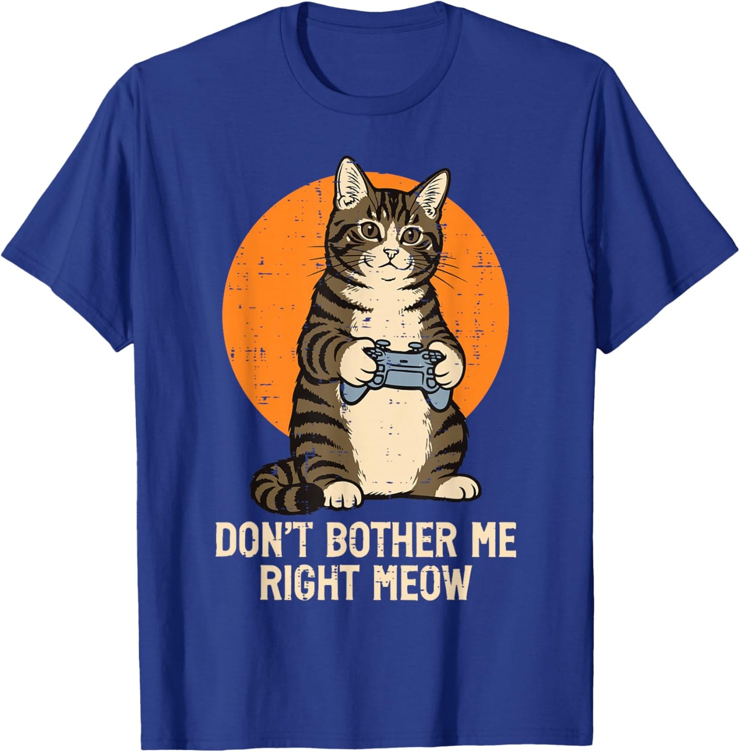 Gamer Cat Dont Bother Right Meow Funny Gaming Boys Kids Men T-Shirt - T-Shirt | Royal