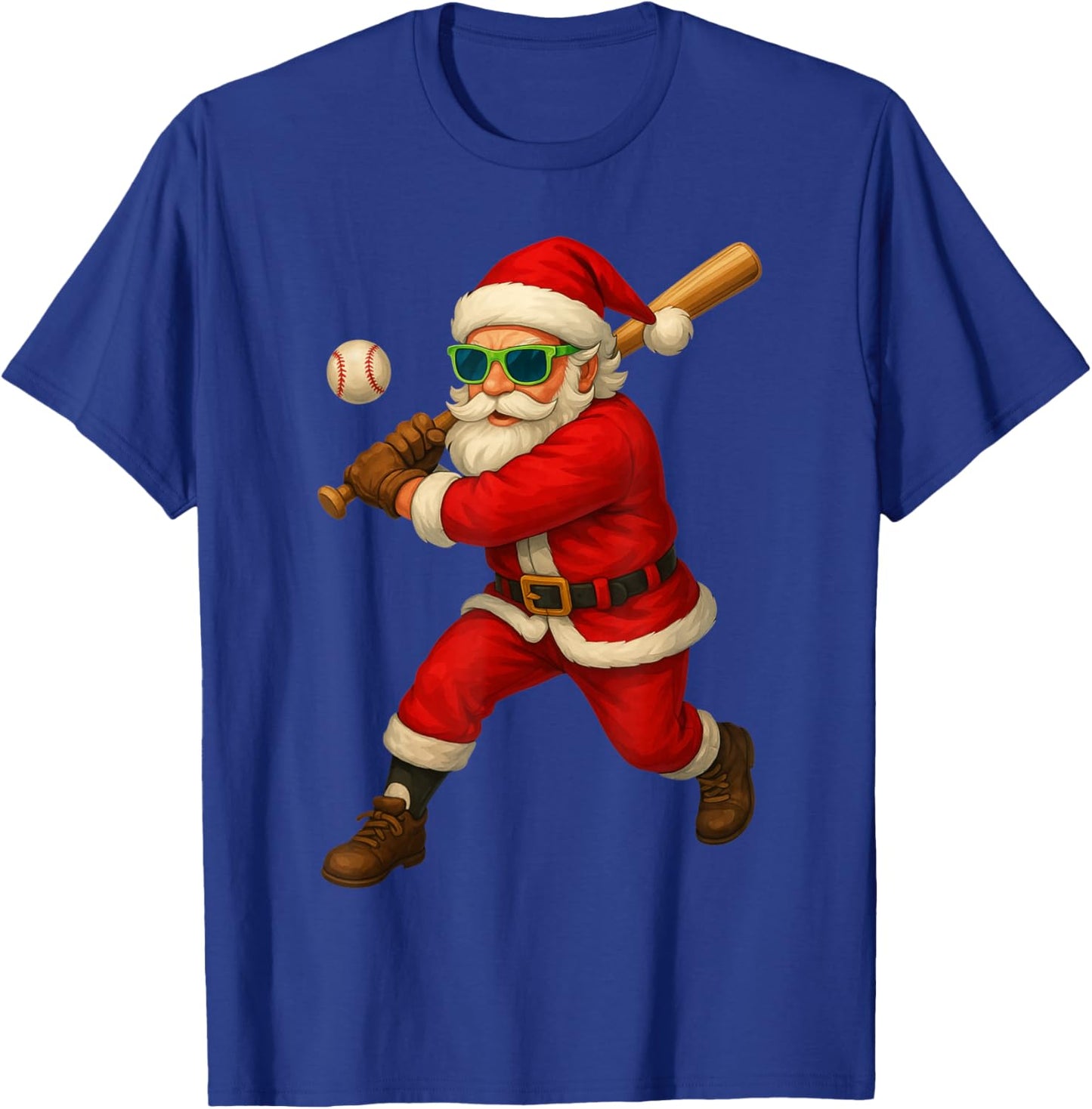 Funny Baseball Christmas Baseball Player Xmas Boys Men Kids T-Shirt - T-Shirt | Royal