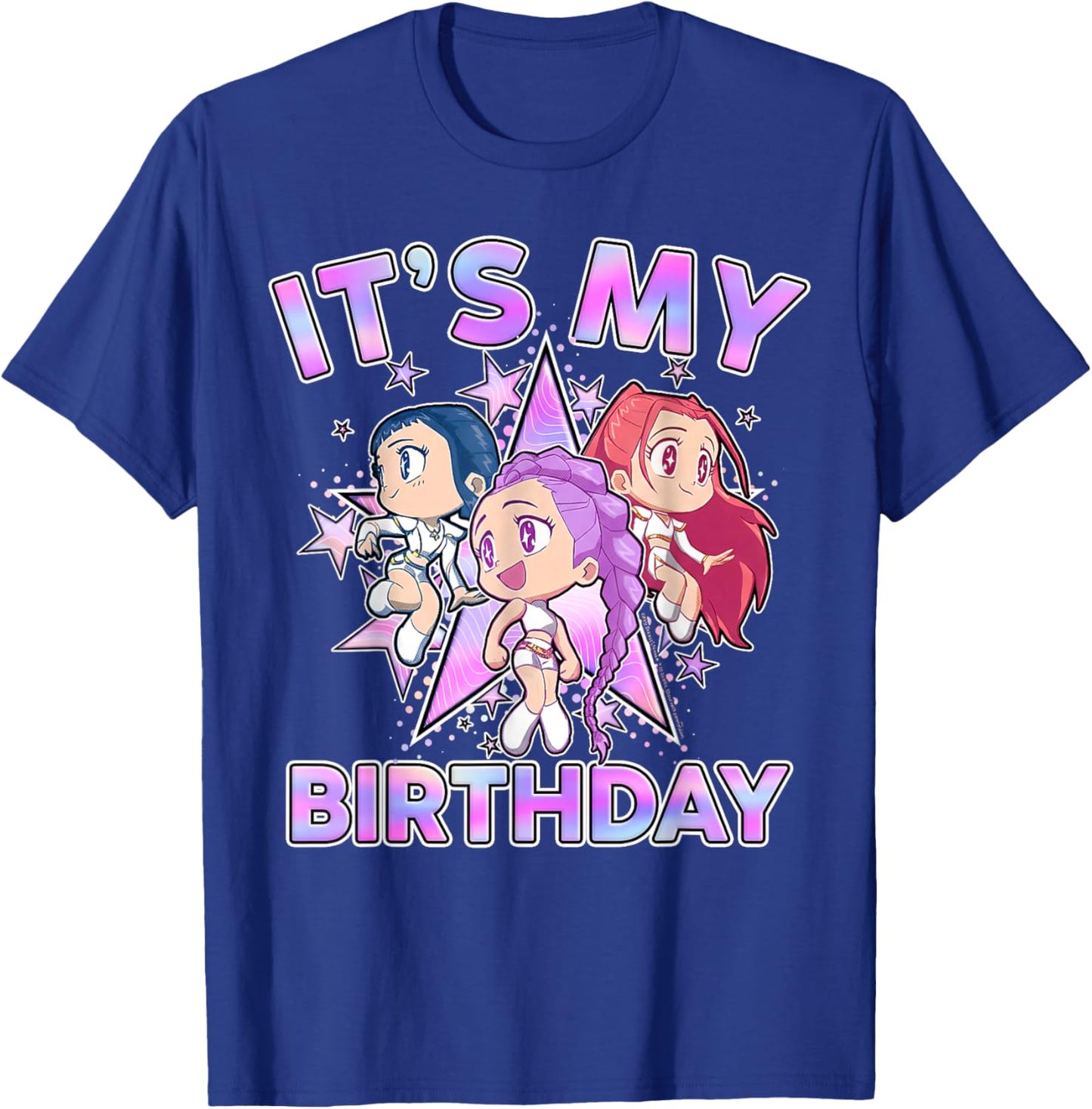 It's My Birthday Cute Chibi Matching Birthday Girl Party T-Shirt - T-Shirt | Royal