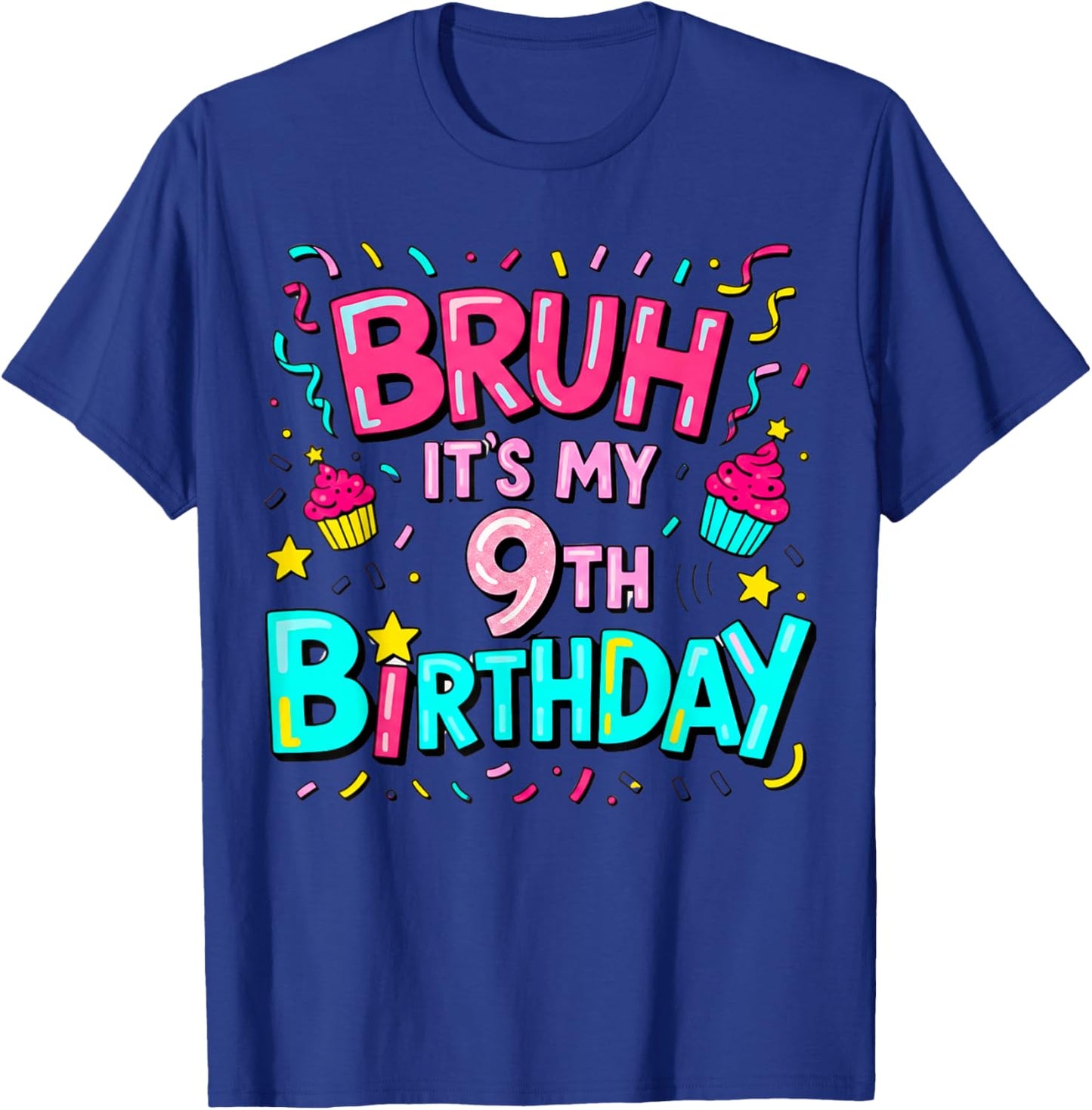 9th Birthday Girls Nine Years Old It's My 9 Bday T-Shirt - T-Shirt | Royal