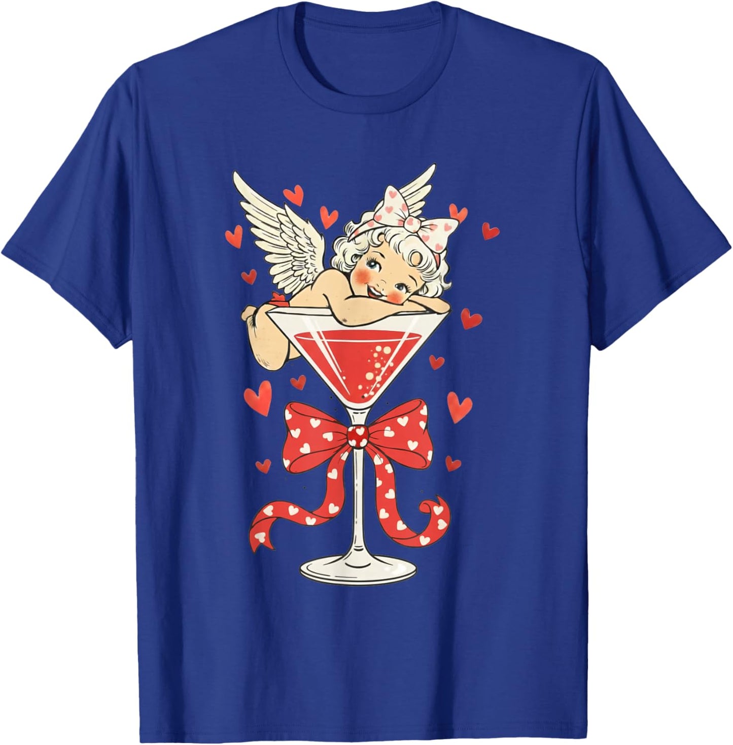 Valentines Cupid Martini Lover Drinking Cocktail Bartender T-Shirt - T-Shirt | Royal