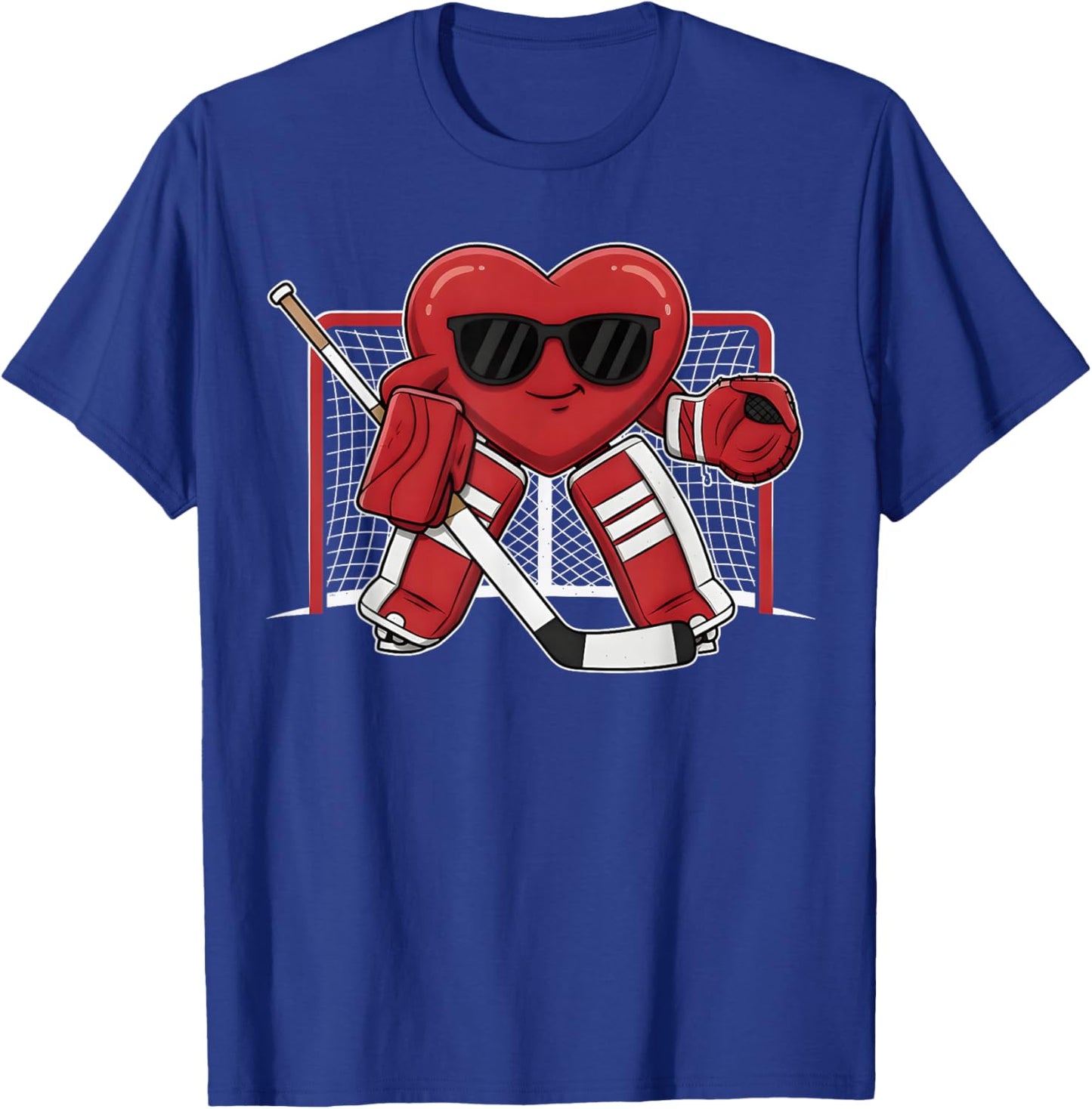 Valentines Day Heart Ice Hockey Goalie Men Boys Kids T-Shirt - T-Shirt | Royal