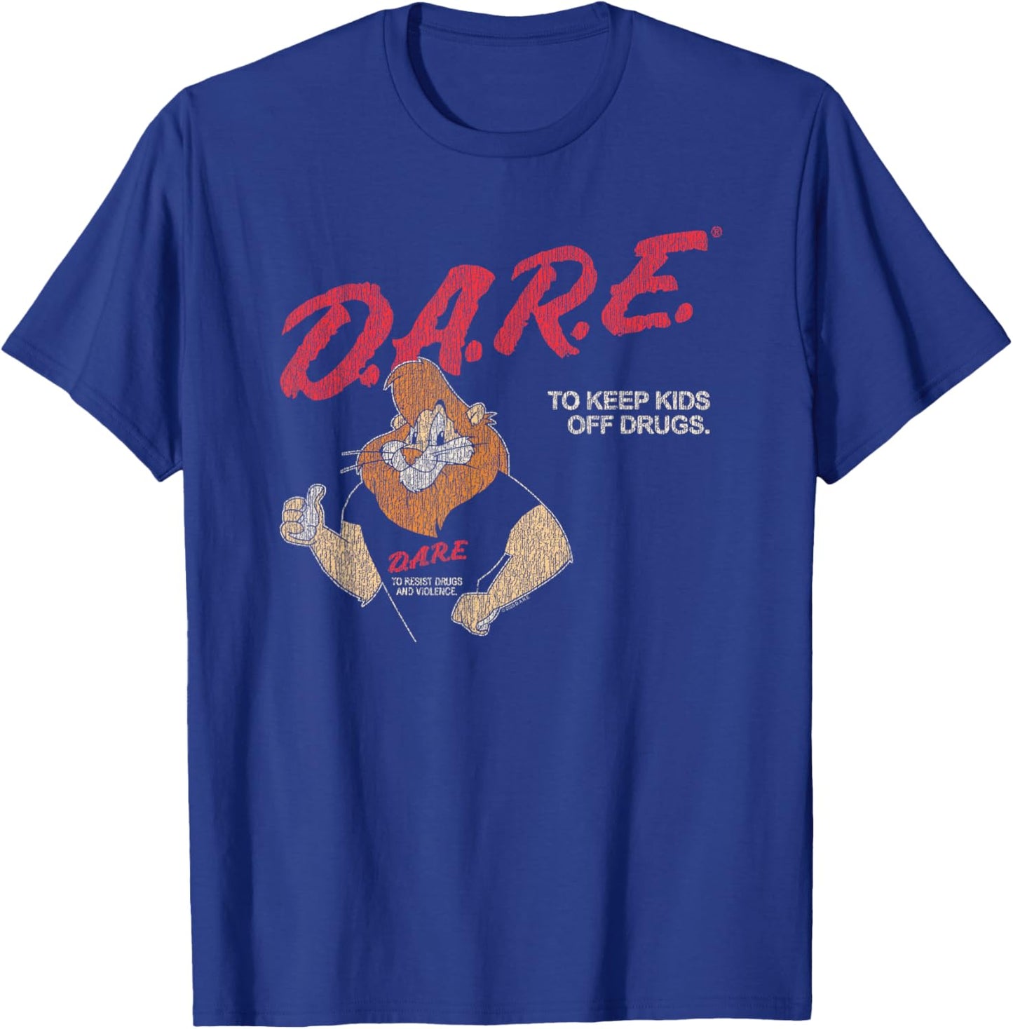 D.A.R.E. Program Keep Kids Off Drugs Daren The Lion PSA T-Shirt - T-Shirt | Royal