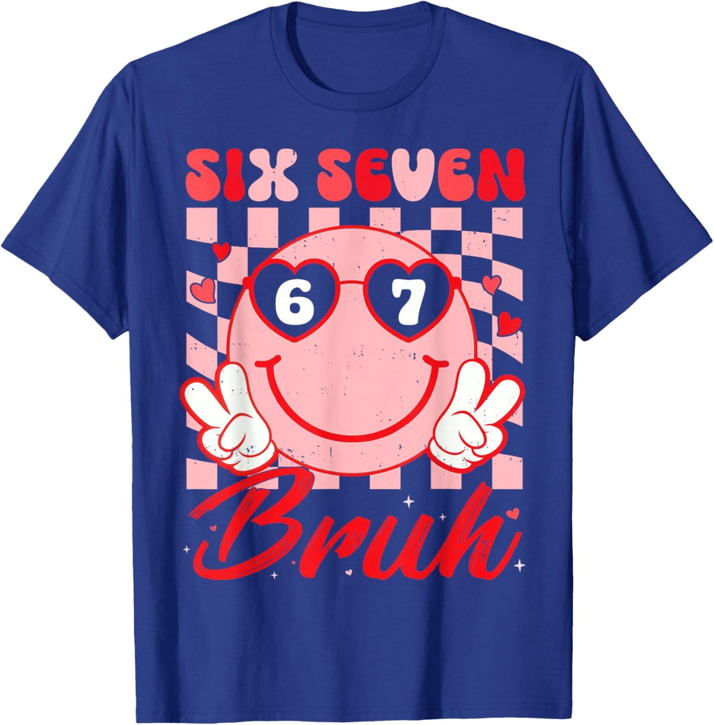 Retro Six Seven 67 Meme Valentine’s for Teens Boys Girls Kid T-Shirt - T-Shirt | Royal