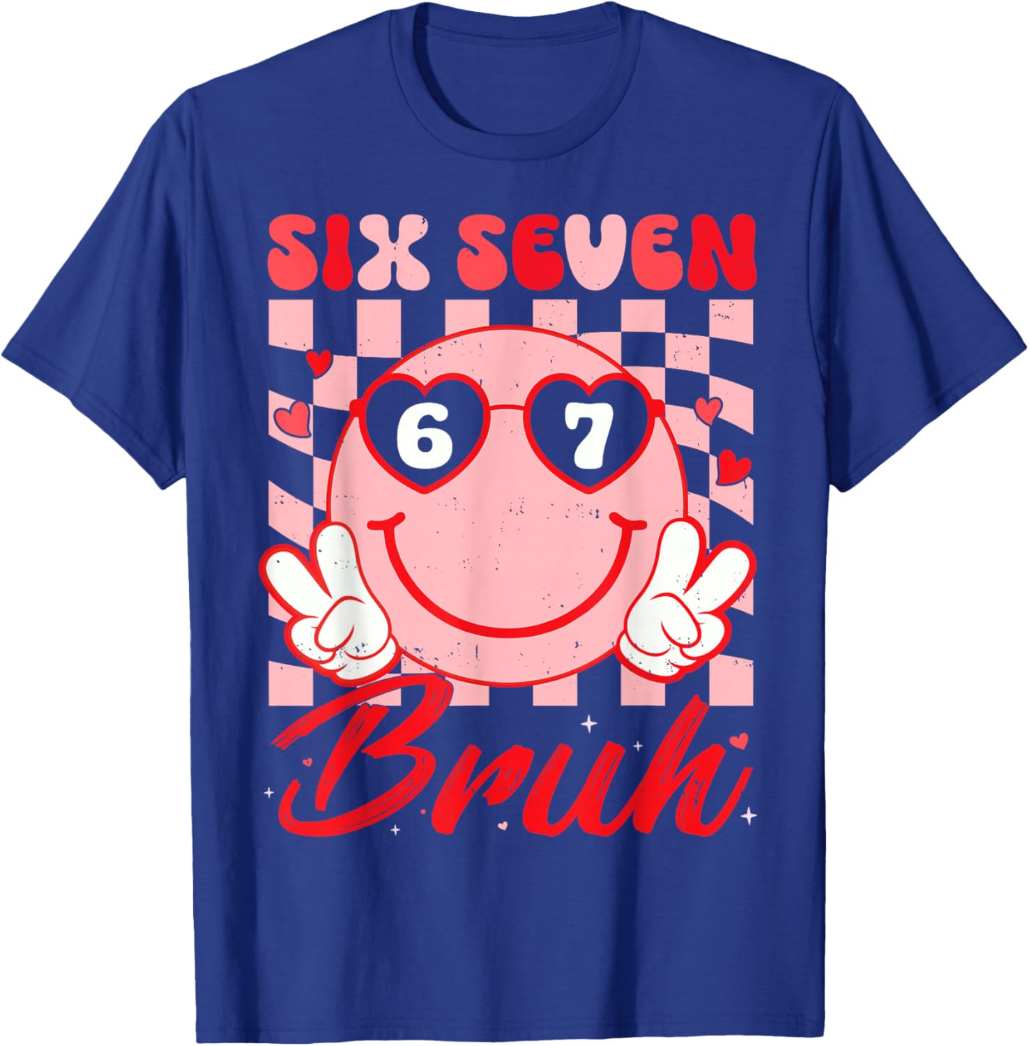 Retro Six Seven 67 Meme Valentine’s for Teens Boys Girls Kid T-Shirt - T-Shirt | Royal