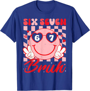 Retro Six Seven 67 Meme Valentine’s for Teens Boys Girls Kid T-Shirt - T-Shirt | Royal