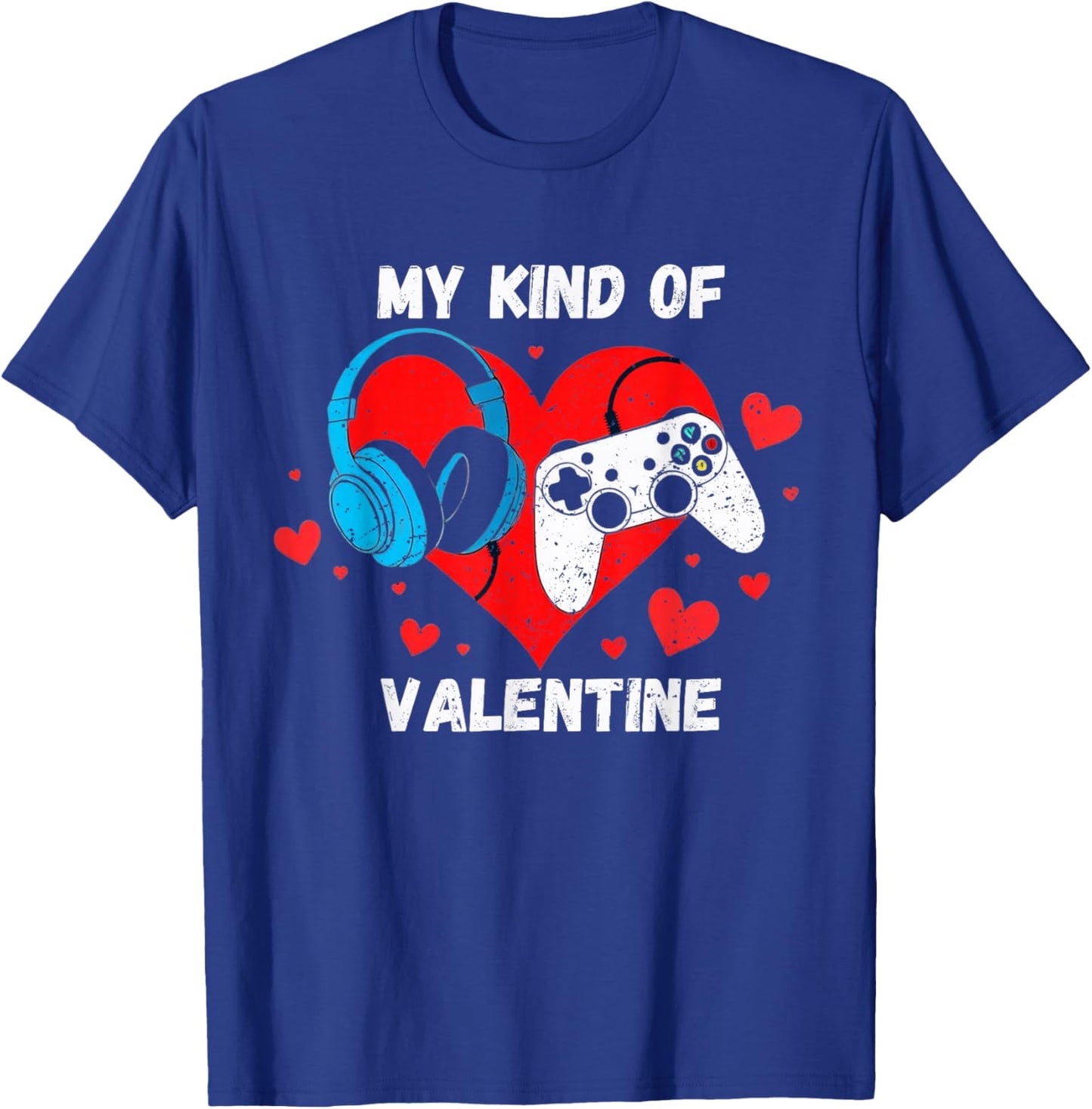 Valentines Day Gamer Heart Gaming Boys Kids Men Youth Teen T-Shirt - T-Shirt | Royal