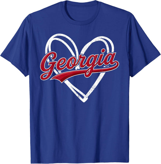 Georgia Vintage Heart Design Men Women Kids T-Shirt - T-Shirt | Royal