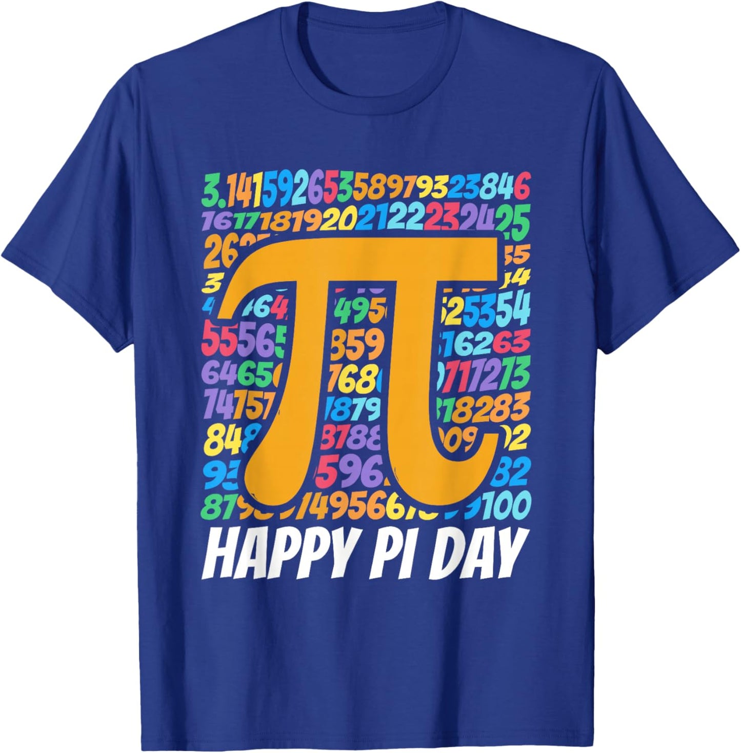 Colorful 3.14 Digits of Pi Day Kids Math Lovers Students T-Shirt - T-Shirt | Royal