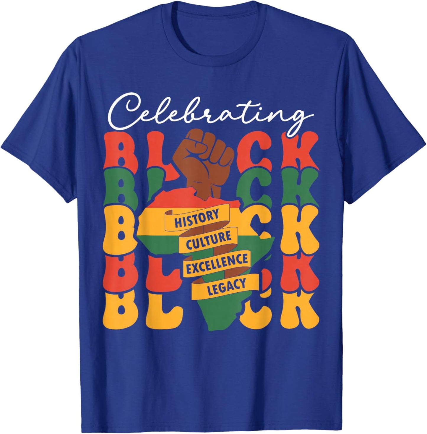 Celebrating Black History Month African American History T-Shirt - T-Shirt | Royal
