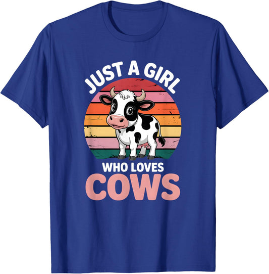 Girls Cow T-Shirt - T-Shirt | Royal