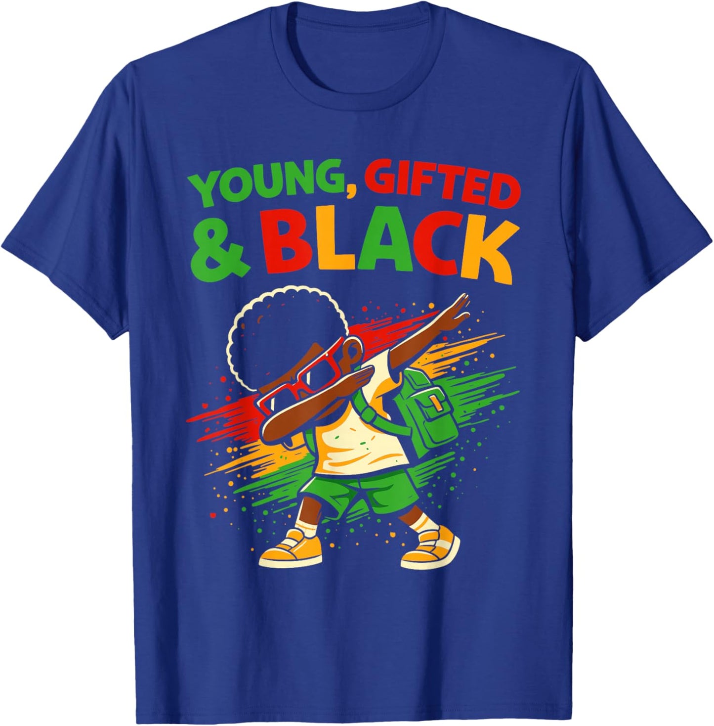 Kids African Attire Melanin Black History Dab Boys Young T-Shirt - T-Shirt | Royal