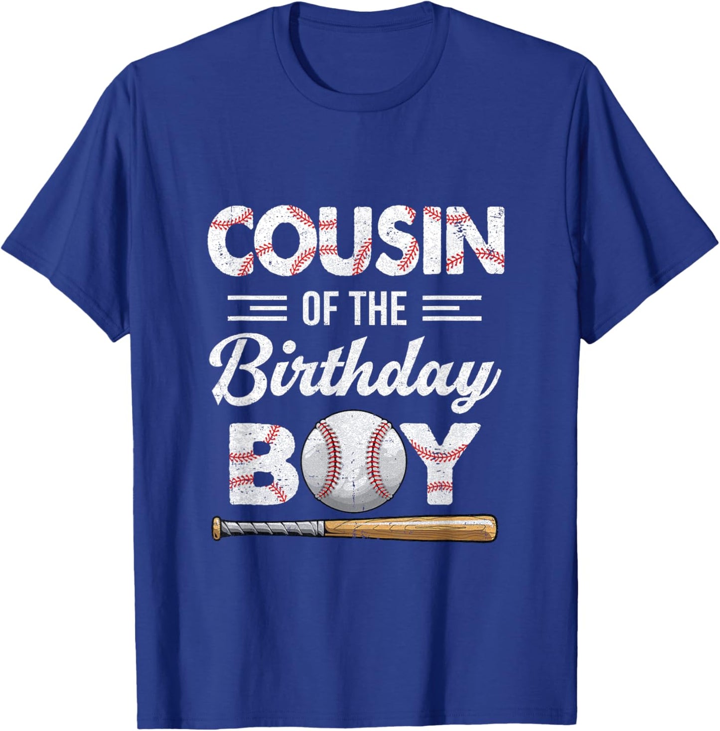 Cousin of The Birthday Boy Baseball Matching Family T-Shirt - T-Shirt | Royal