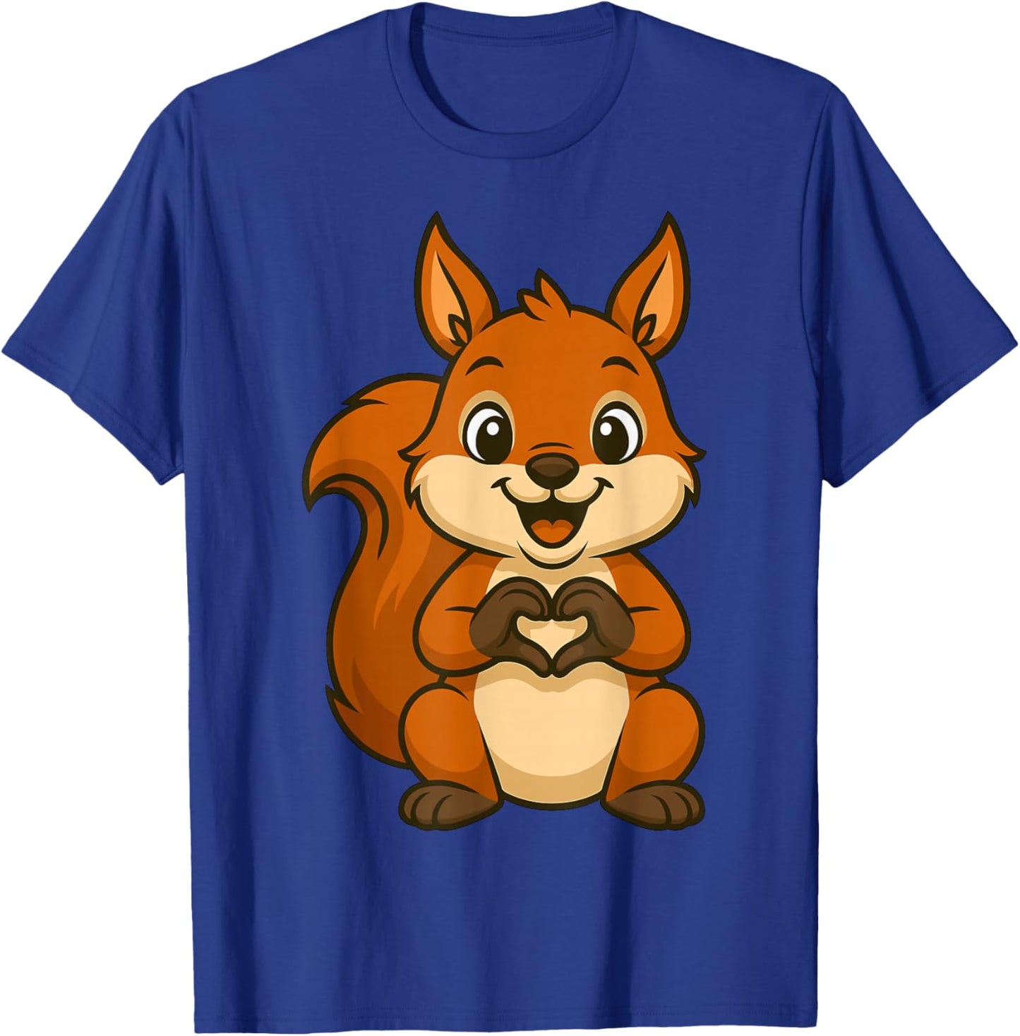 Squirrel Doing Heart with Hands Valentines Day T-Shirt - T-Shirt | Royal