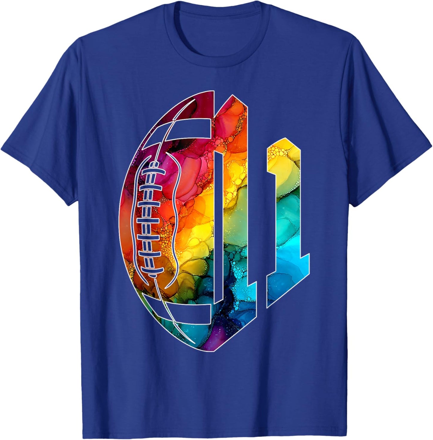 Number 11 Years Football 11TH Birthday T-Shirt - T-Shirt | Royal