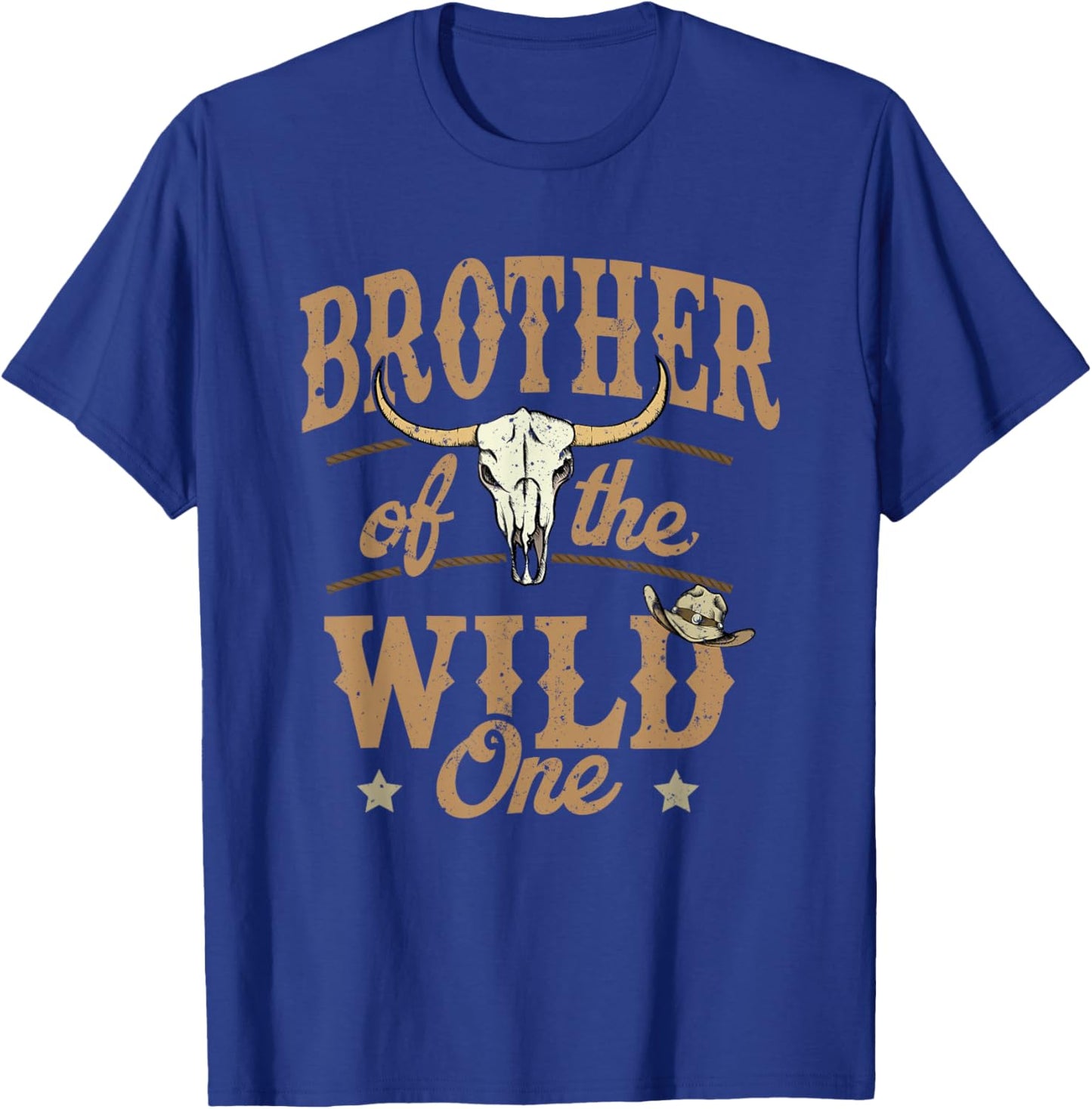 Brother of The Wild One Cowboy Western Rodeo Party Matching T-Shirt - T-Shirt | Royal