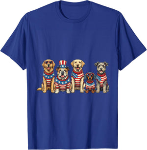 Funny Patriotic Dog Red White & Woof 4th of July Lover T-Shirt - T-Shirt | Royal
