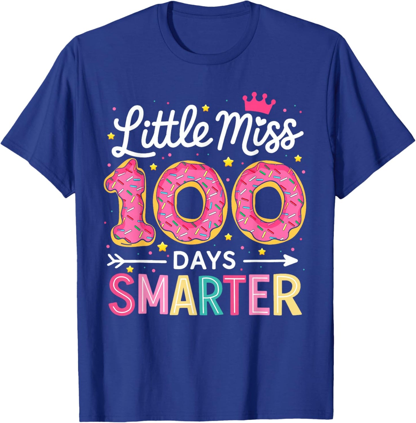 100 Days Smarter 100 Days of School Girls 100th Day Kids T-Shirt - T-Shirt | Royal
