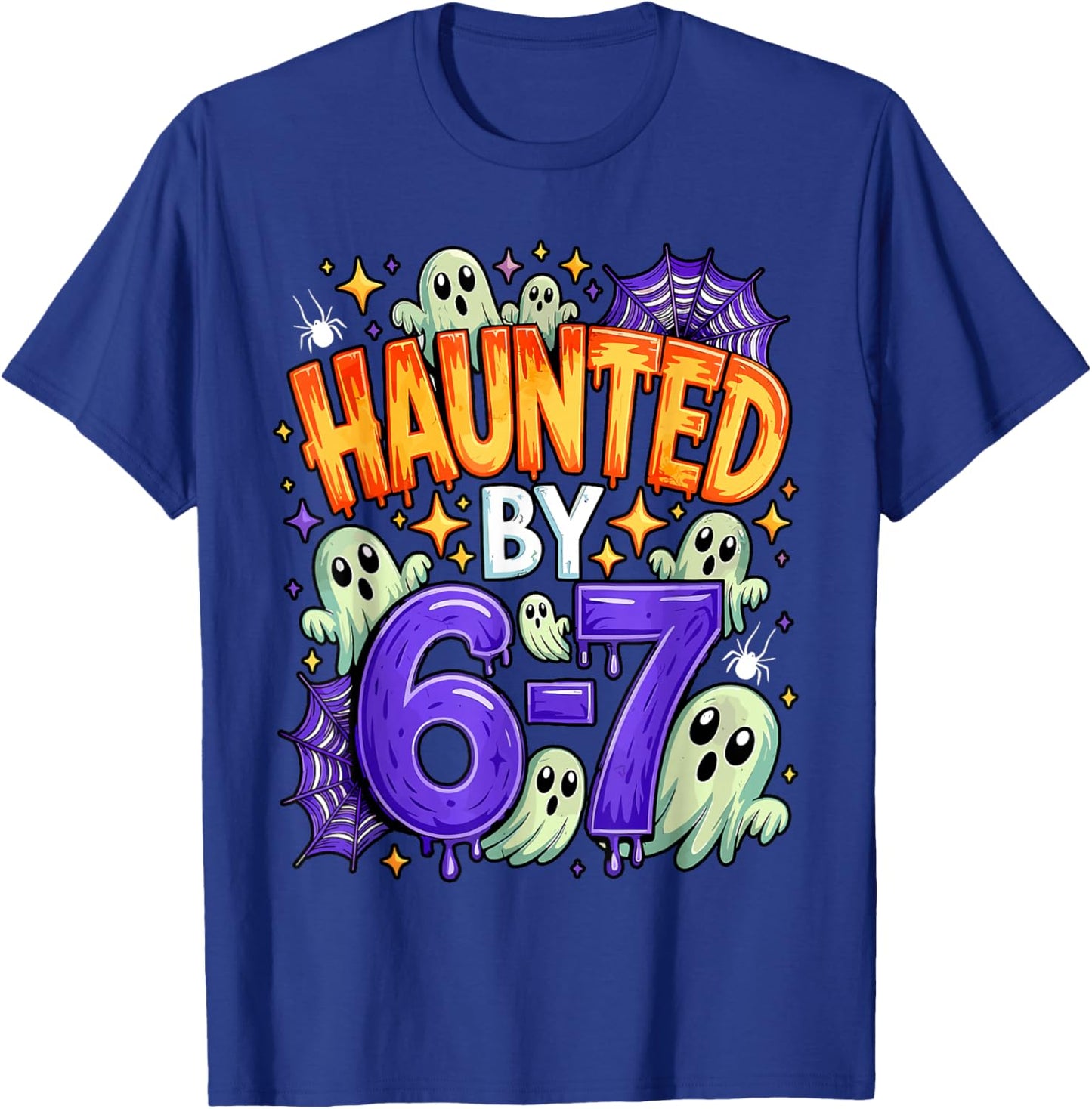 Haunted by 67 – Funny Ghost and Pumpkin Halloween Costume T-Shirt - T-Shirt | Royal