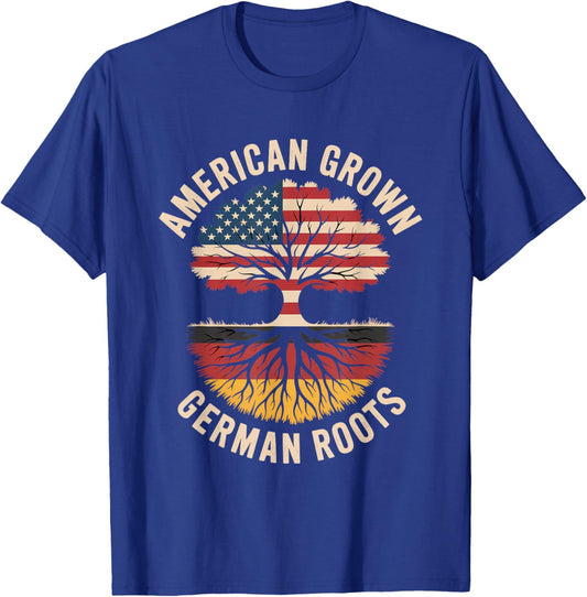 American Grown German Roots Family Tree Germany Flag Germany T-Shirt - T-Shirt | Royal