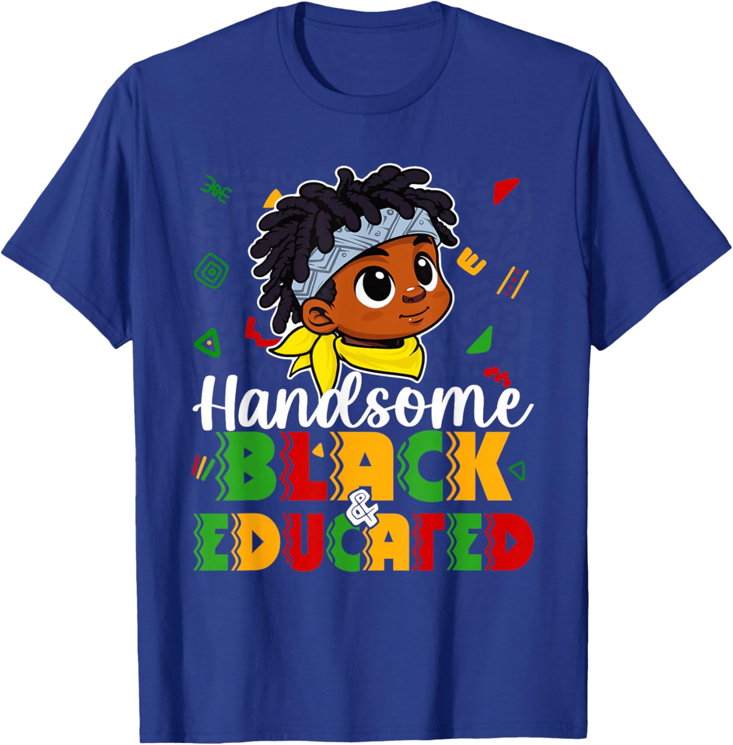 Handsome Black & Educated Black History Month Kids Boys T-Shirt - T-Shirt | Royal