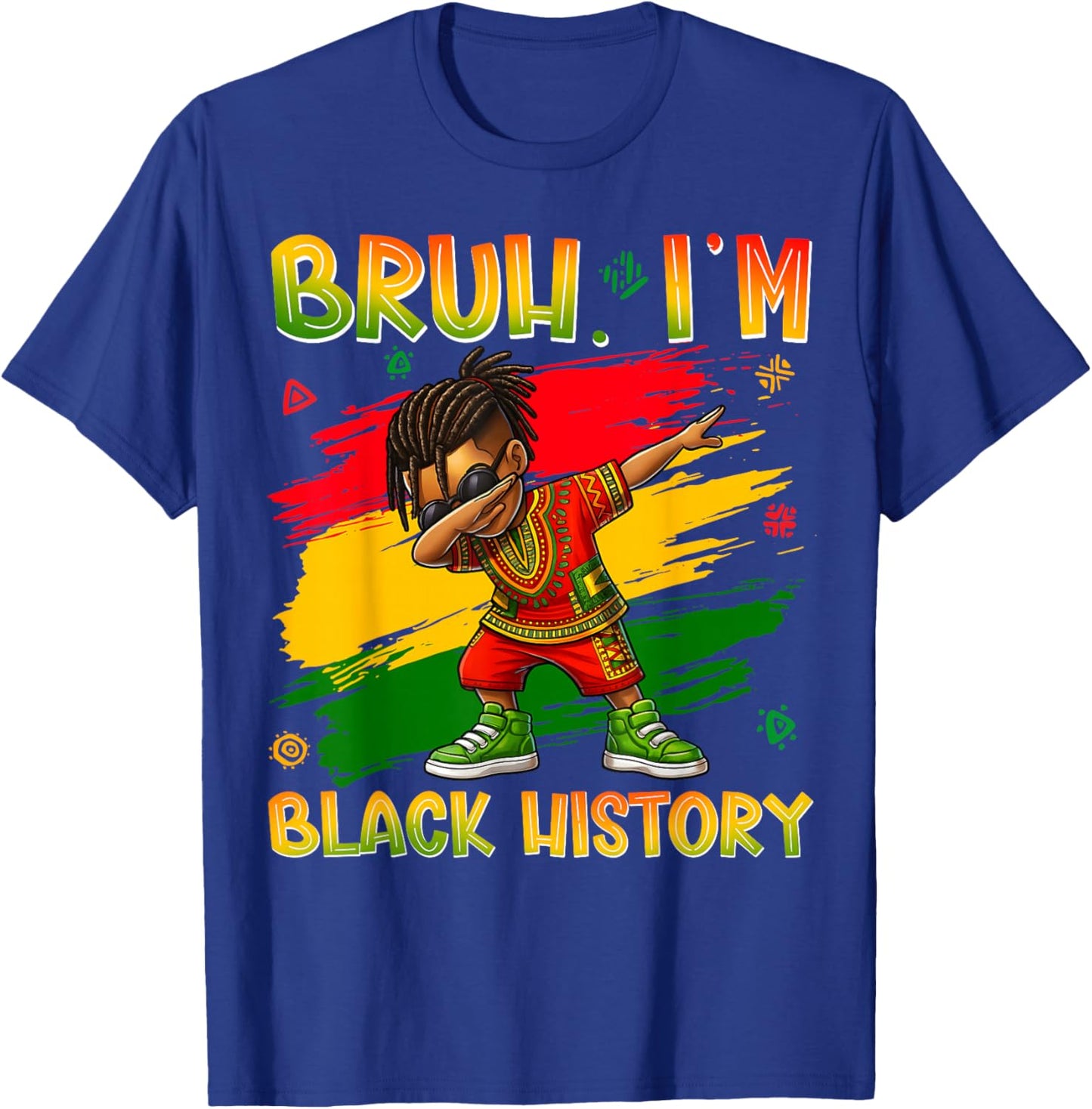 Black History Month I Am Black History Dabbing Afro Men Boy T-Shirt - T-Shirt | Royal