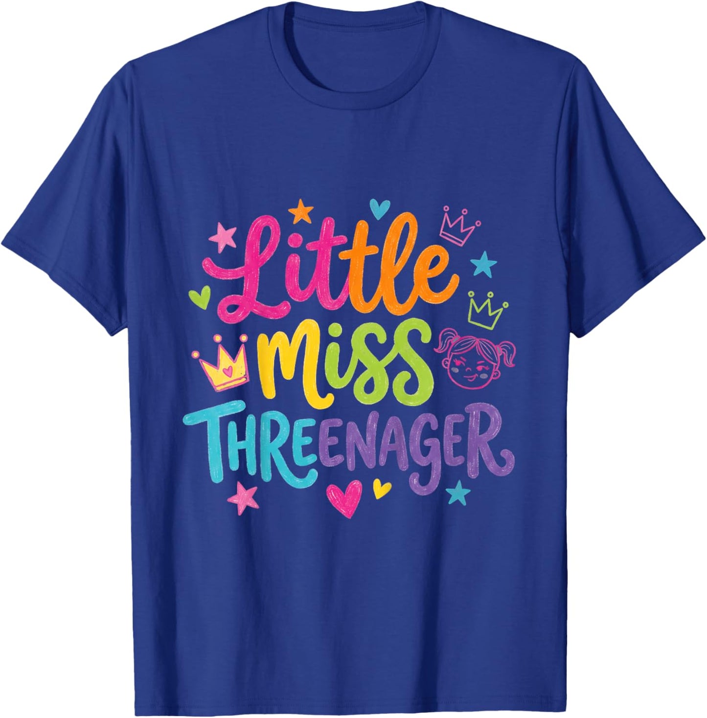 3rd Birthday Girl Sassy Toddler Little Miss Threenager T-Shirt - T-Shirt | Royal