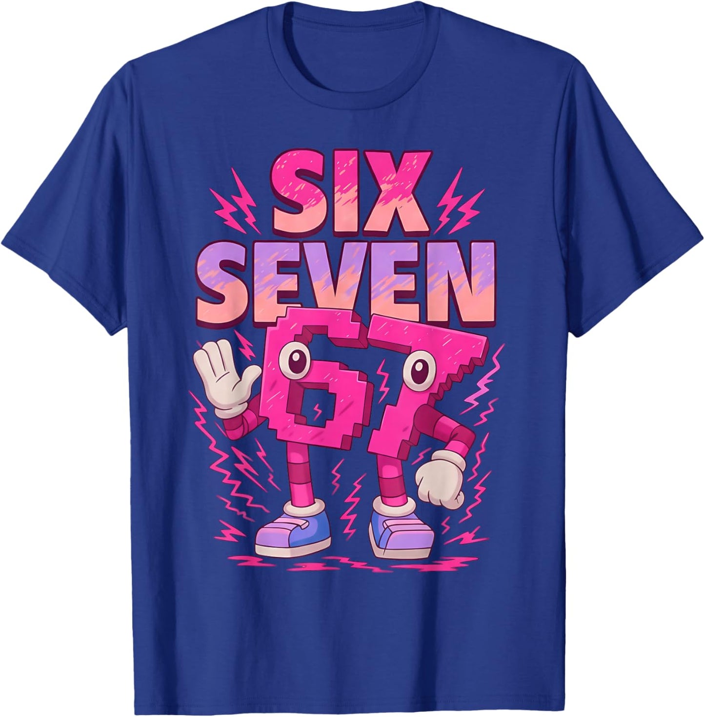 Pink 6 7 Six Seven Meme Girl Kids T-Shirt - T-Shirt | Royal