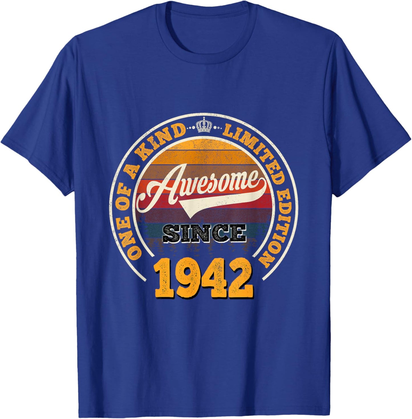 84th Birthday Gift Awesome Since 1942 84 Years Old T-Shirt - T-Shirt | Royal