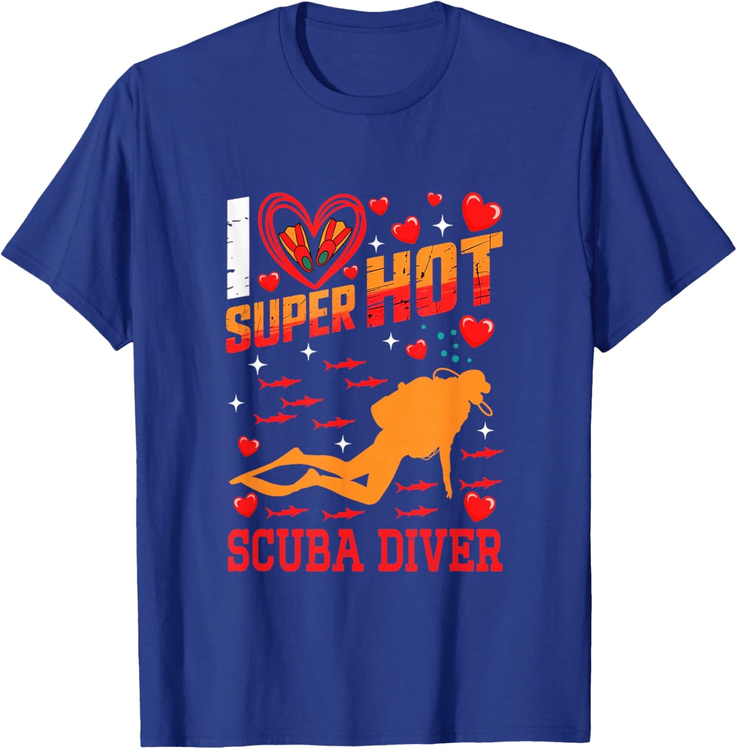 I Love Hot Scuba Diver Valentine's Day Couple Proud Job T-Shirt - T-Shirt | Royal