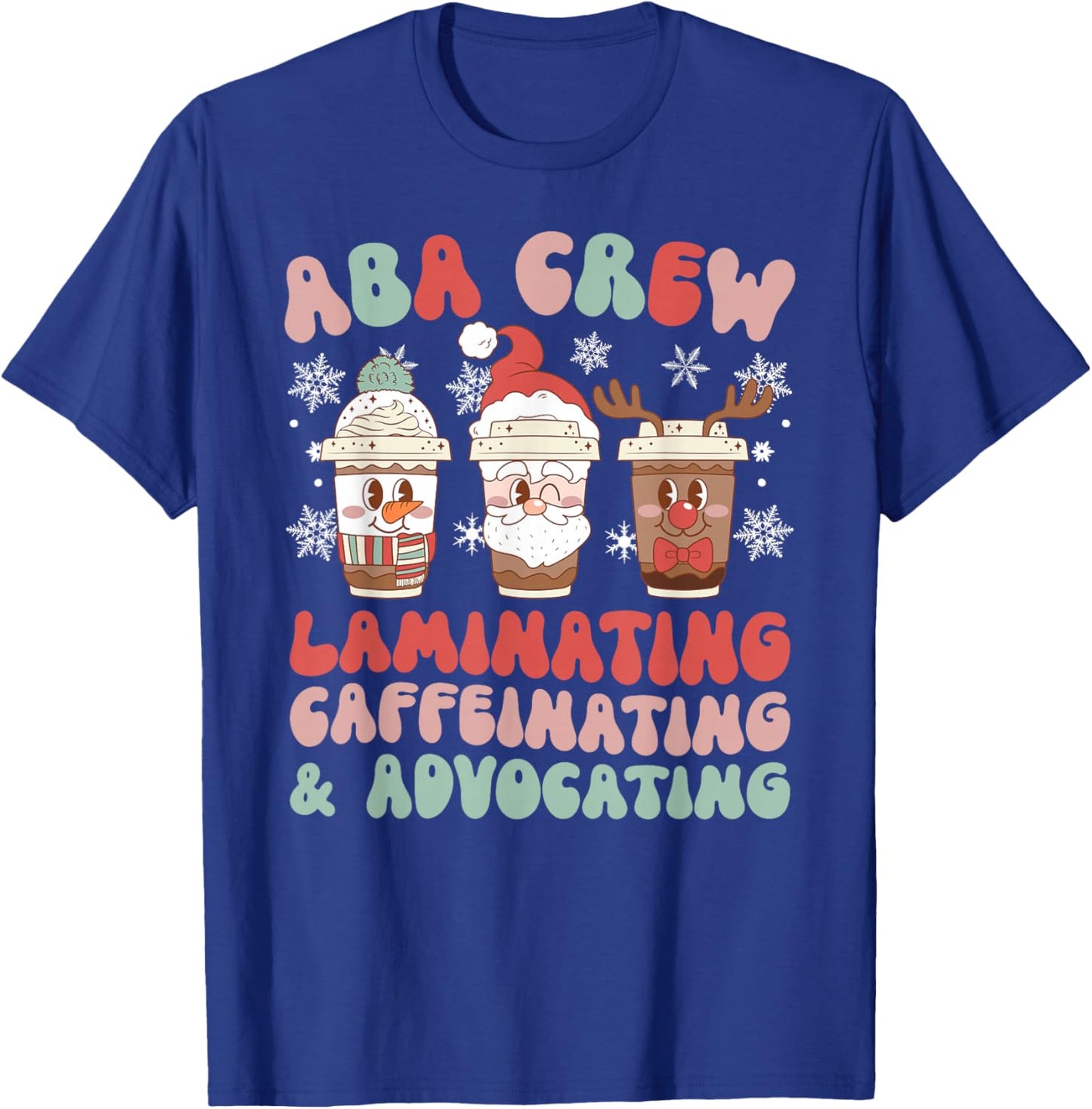 Groovy ABA Crew ABA Therapist Christmas ABA Therapy Xmas T-Shirt - T-Shirt | Royal