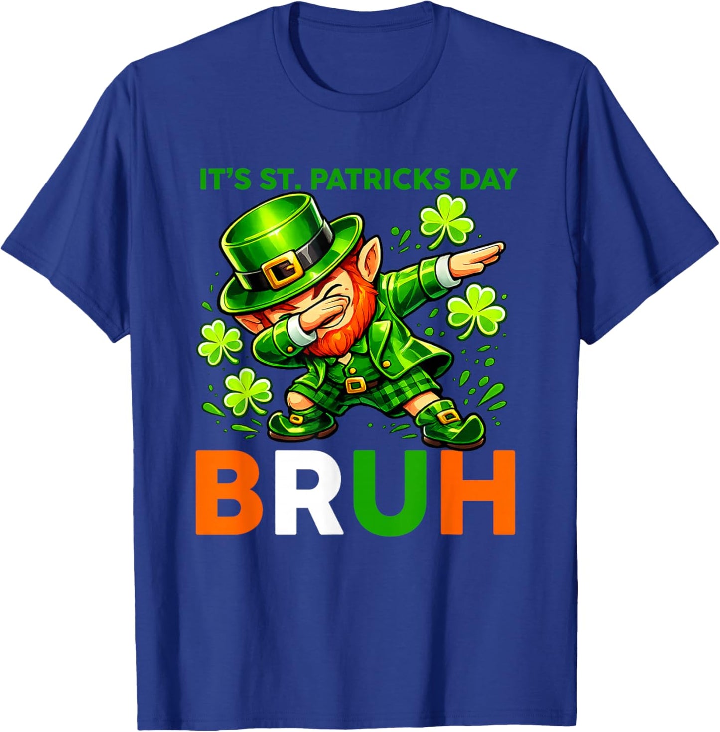 It's St Patricks Day Bruh Funny Leprechaun Dabbing Kids Boys T-Shirt - T-Shirt | Royal