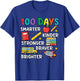 100 Days Smarter Kinder 100th Day of School Kids Women Men T-Shirt - T-Shirt | Royal