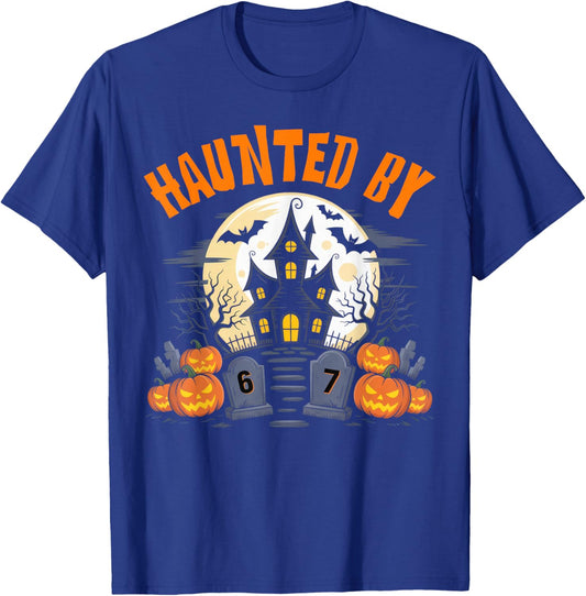 67 Funny Six Seven Gen Alpha Z Halloween 67 Haunted by 67 T-Shirt - T-Shirt | Royal