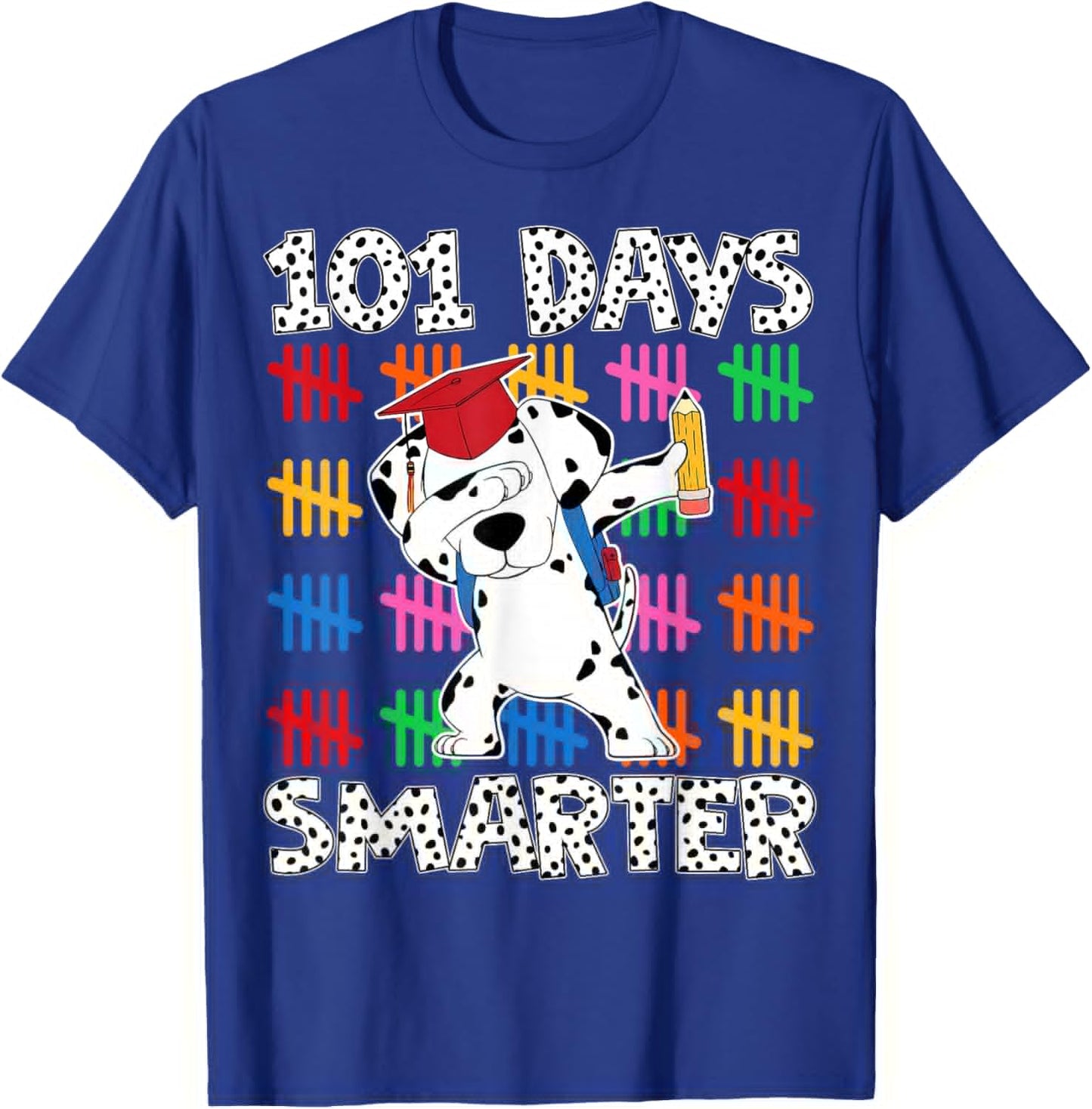 100 Days of School Smarter Dabbing Dalmatian Dog Boys Kids T-Shirt - T-Shirt | Royal