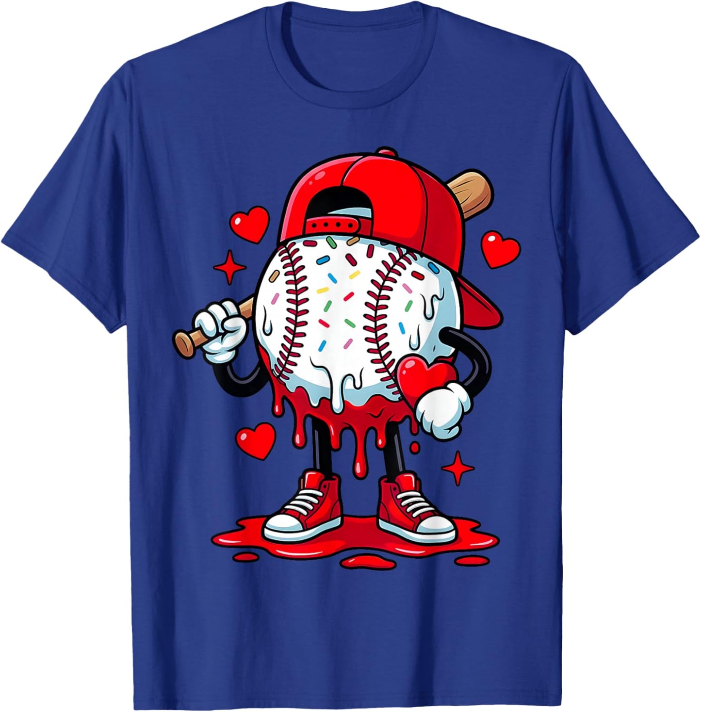 Baseball Drip Icecream Apparel Youth Boy Valentine T-Shirt - T-Shirt | Royal