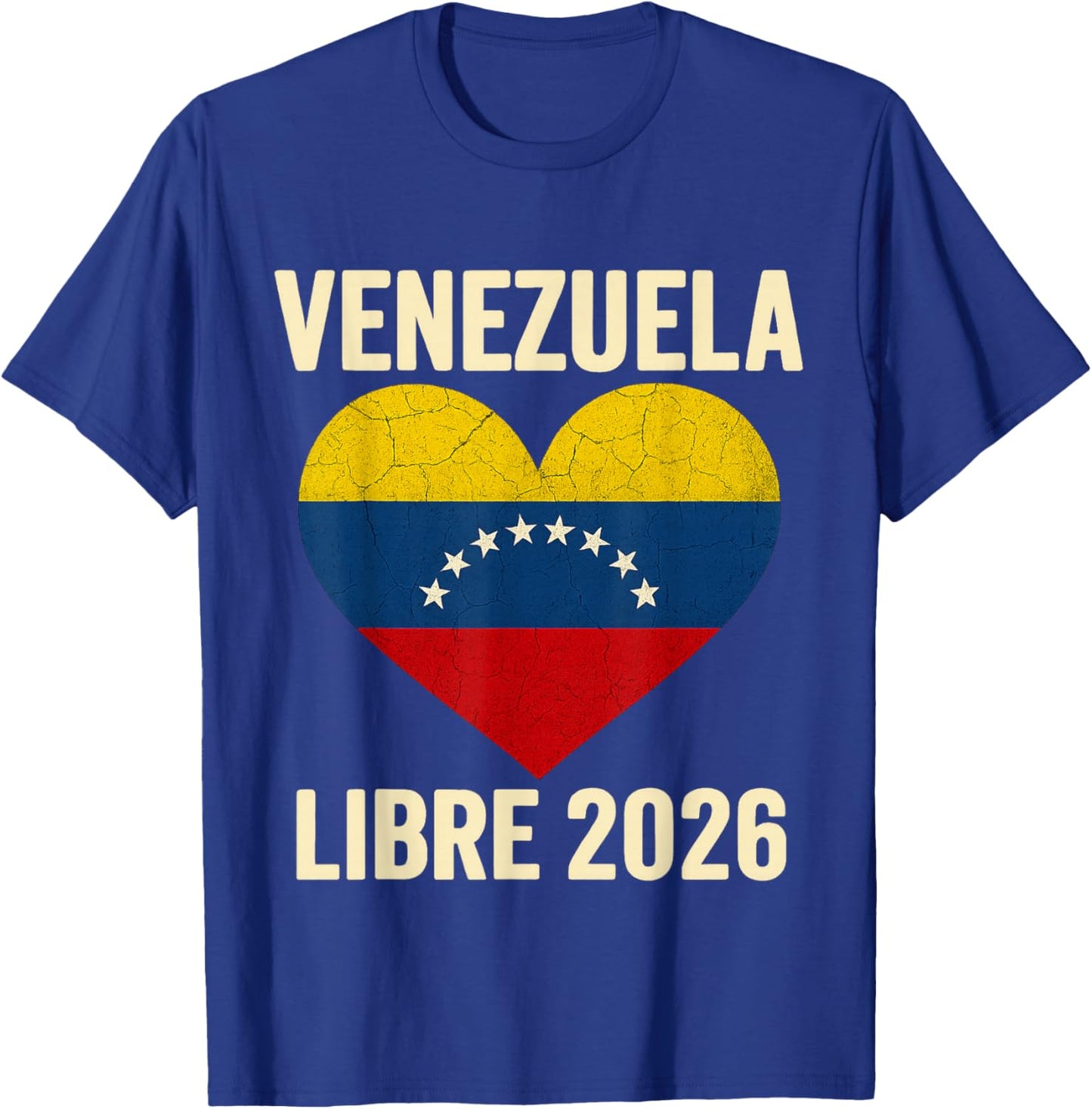 Venezuela Libre 2026 Free Venezuela Heart Flag T-Shirt - T-Shirt | Royal