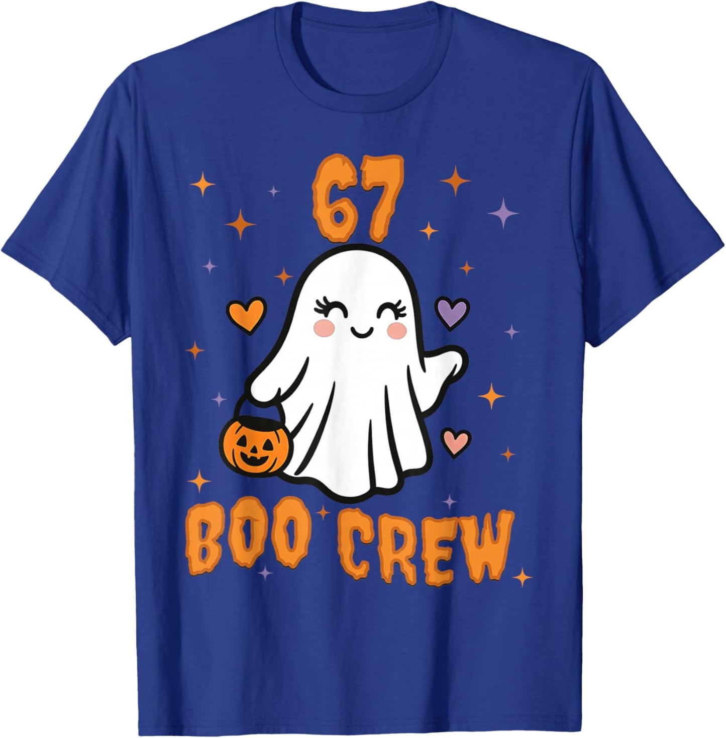 67 Halloween Ghost Boo Crew Matching Funny Brainrot Girls T-Shirt - T-Shirt | Royal