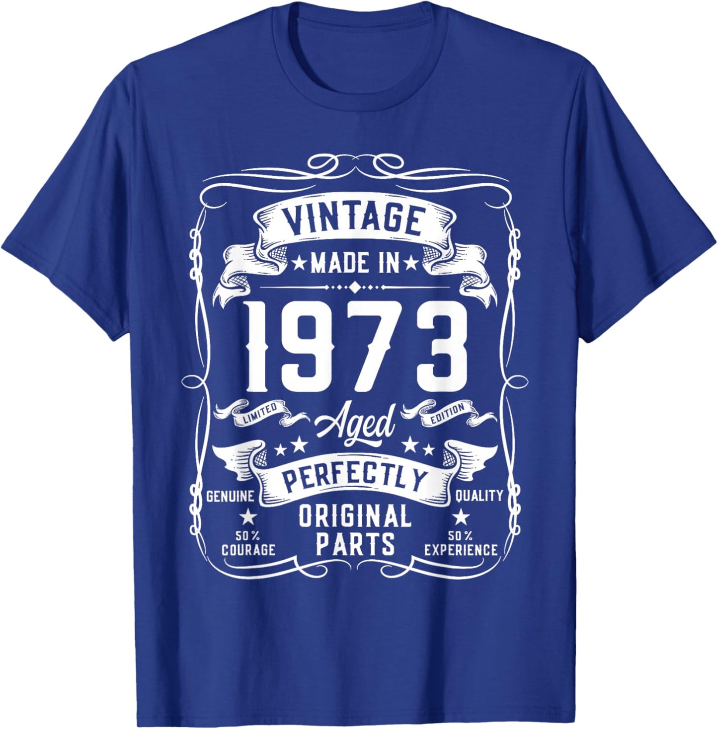Vintage 1973 53yr 53rd Birthday Gifts 53 Years Old T-Shirt - T-Shirt | Royal