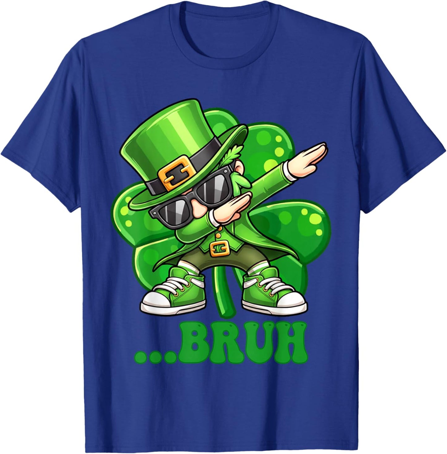 Shamrock Leprechaun Dabbing Bruh Funny St. Patrick’s Day T-Shirt - T-Shirt | Royal